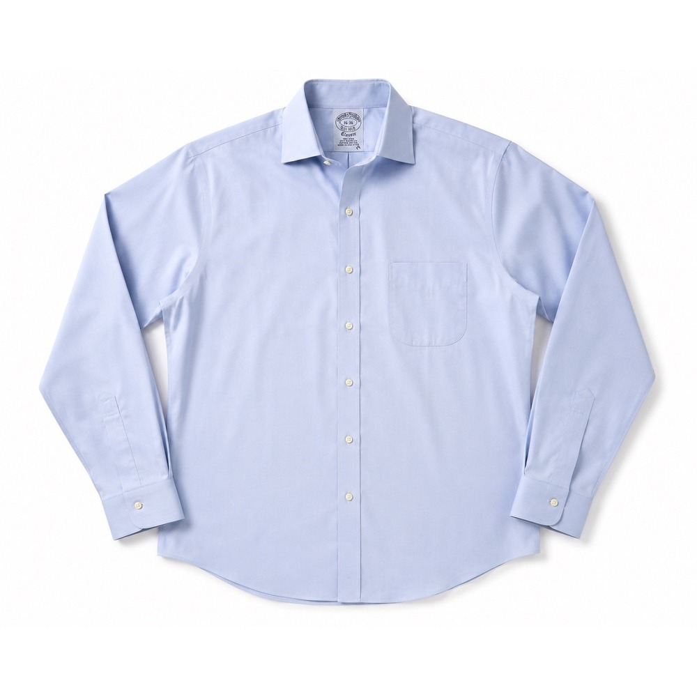 Brooks Brothers 1818 Dress Shirt 16-36 Blue Supima Cotton Non Iron